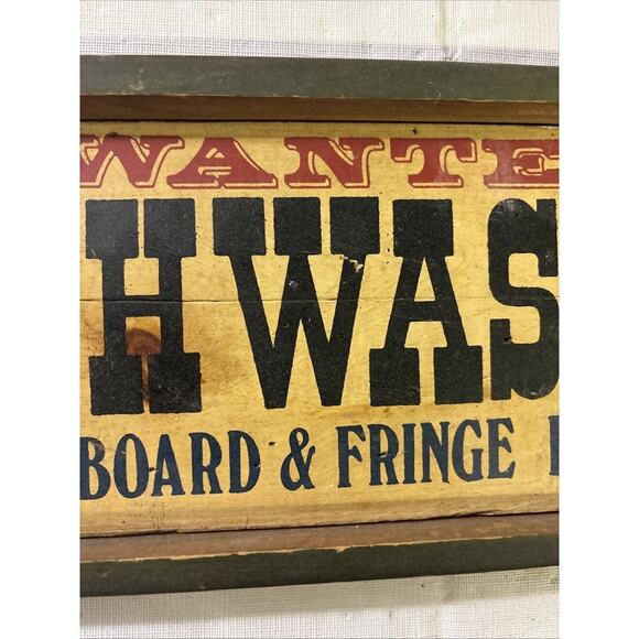 DISHWASHER Wanted Bed, Board, Fringe Benefits Wooden Sign Stars & Stripes 19" - Picture 3 of 7